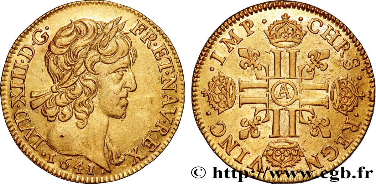 LOUIS XIII Louis d or aux huit L (effigie de Jean Warin) 1641 Paris, Monnaie du Louvre AU