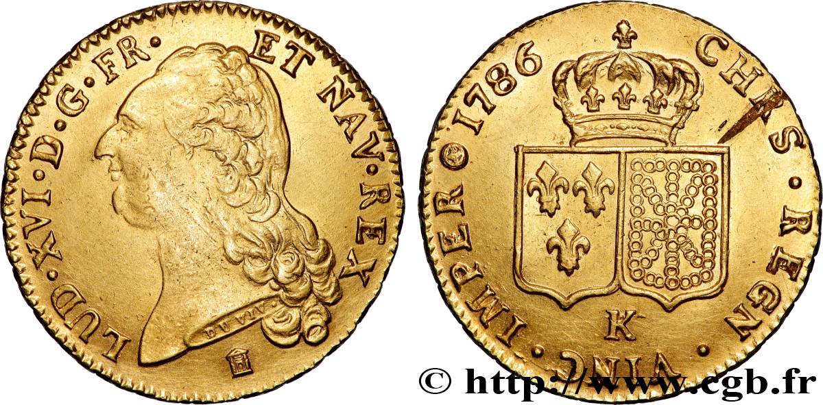 LOUIS XVI Double louis d’or aux écus accolés 1786 Bordeaux AU