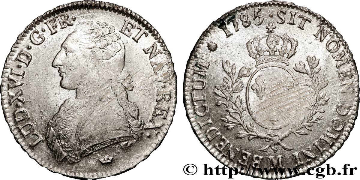 LOUIS XVI Écu aux branches d’olivier  1785 Toulouse TTB+