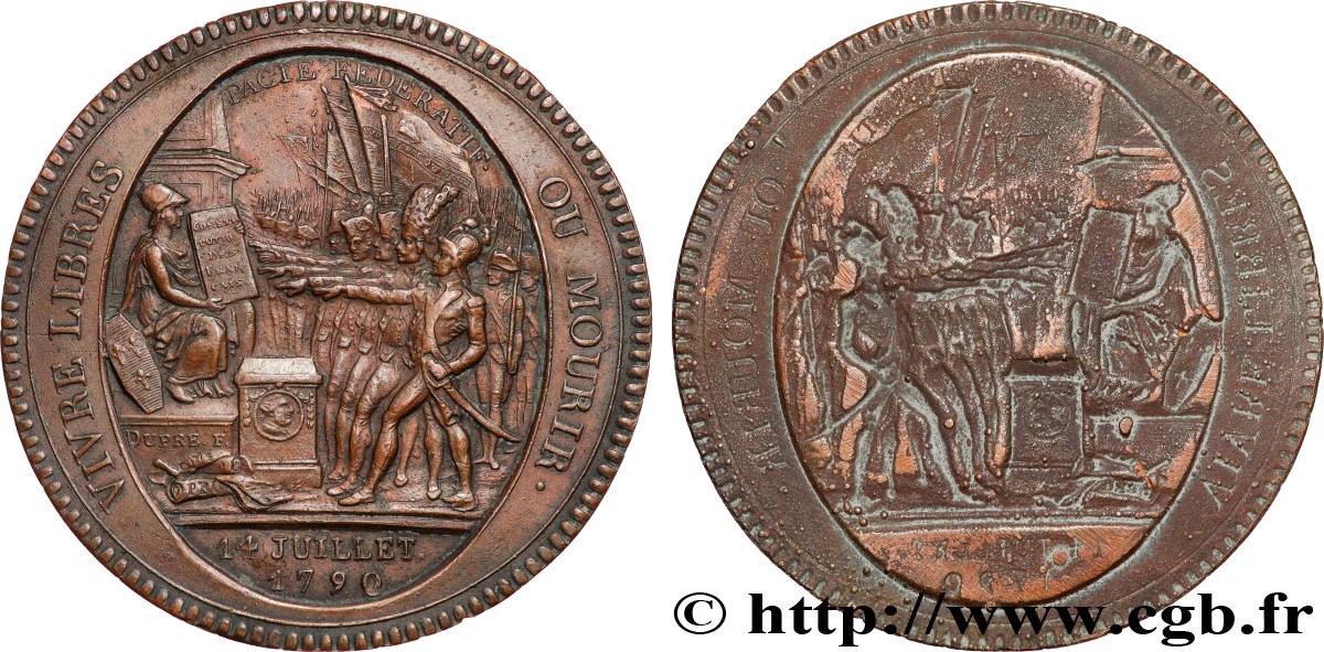 REVOLUTION COINAGE Cliché d’une face de monneron de 5 sols au serment, 3e type n.d. Birmingham, Soho MBC+