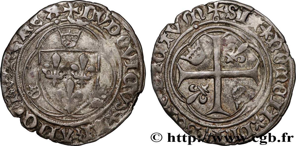 LOUIS XI THE  CAUTIOUS  Blanc à la couronne n.d. Châlons-en-Champagne XF/AU