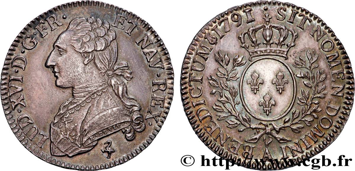 LOUIS XVI Demi-écu aux branches d olivier 1791 Paris AU