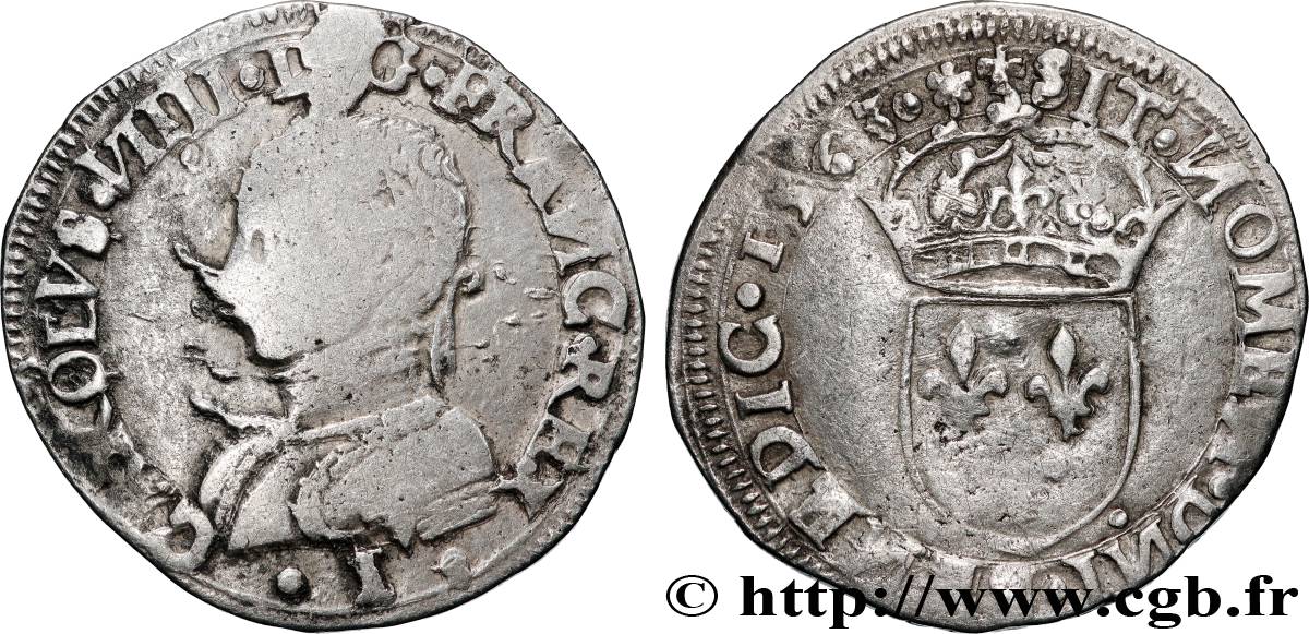 CHARLES IX Teston, 4e type 1563 Limoges TB