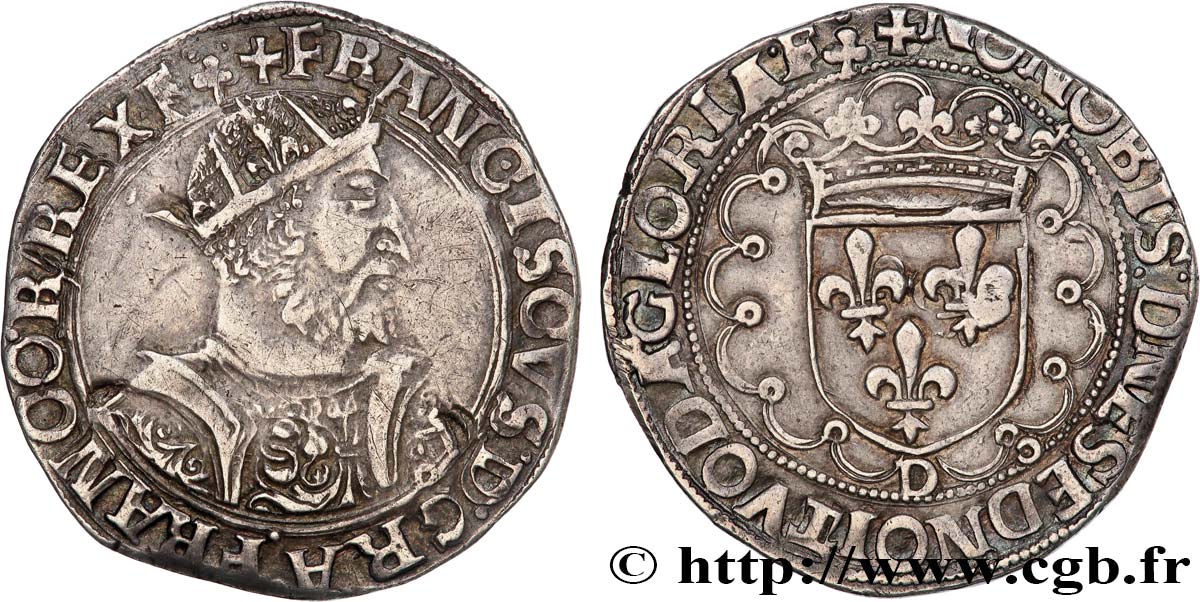 FRANÇOIS IER LE RESTAURATEUR DES LETTRES Teston, 8e type n.d. Lyon TTB+