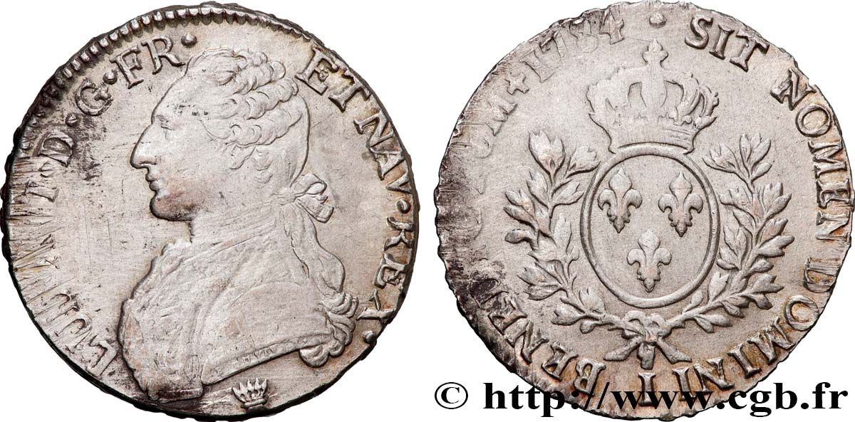 LOUIS XVI Écu aux branches d olivier 1784 Limoges XF