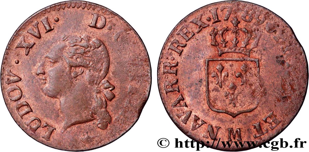 LOUIS XVI Liard dit  à l écu  1789 Toulouse SUP/TTB+