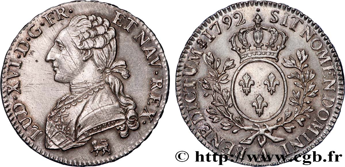 LOUIS XVI Demi-écu aux branches d olivier 1792 Paris SUP