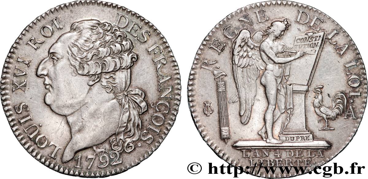LOUIS XVI (MONARQUE CONSTITUTIONNEL)  Demi-écu au génie 1792 Paris SUP