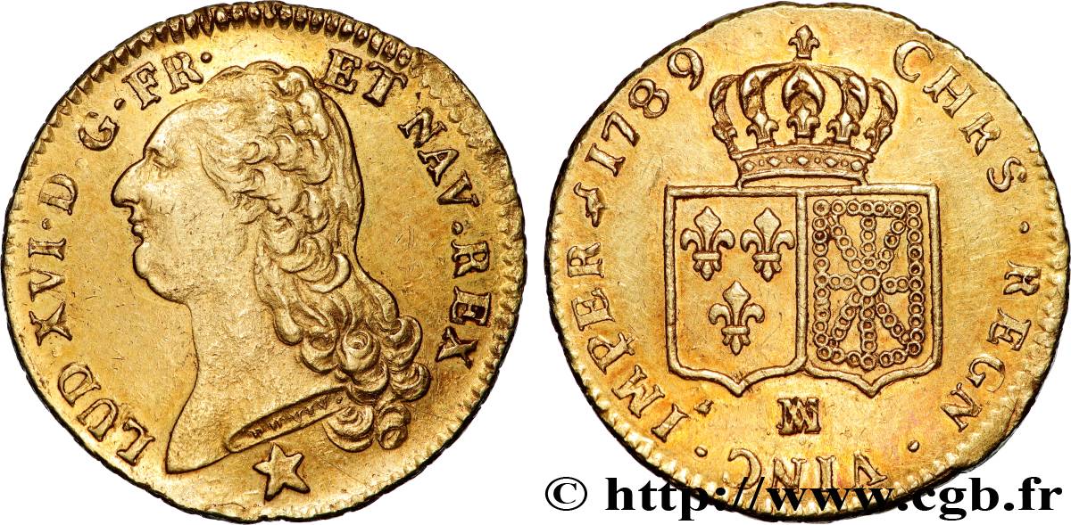 LOUIS XVI Double louis d’or aux écus accolés 1789 Marseille TTB+