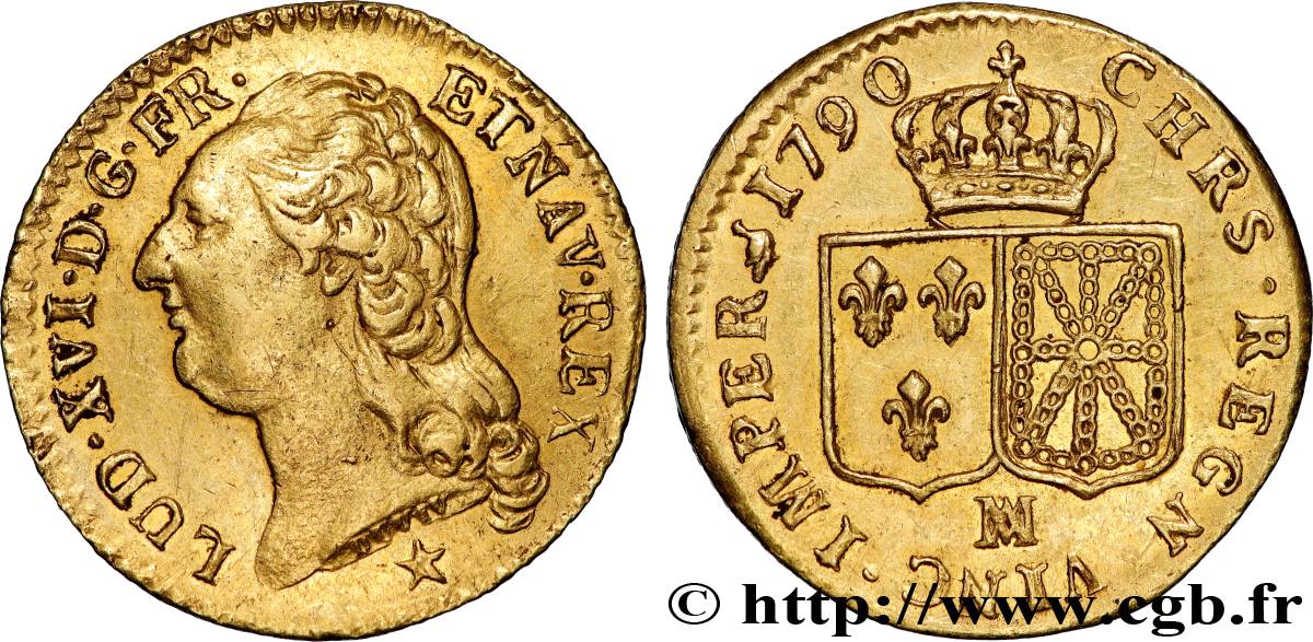 LOUIS XVI Louis d or aux écus accolés 1790 Marseille TTB/TTB+