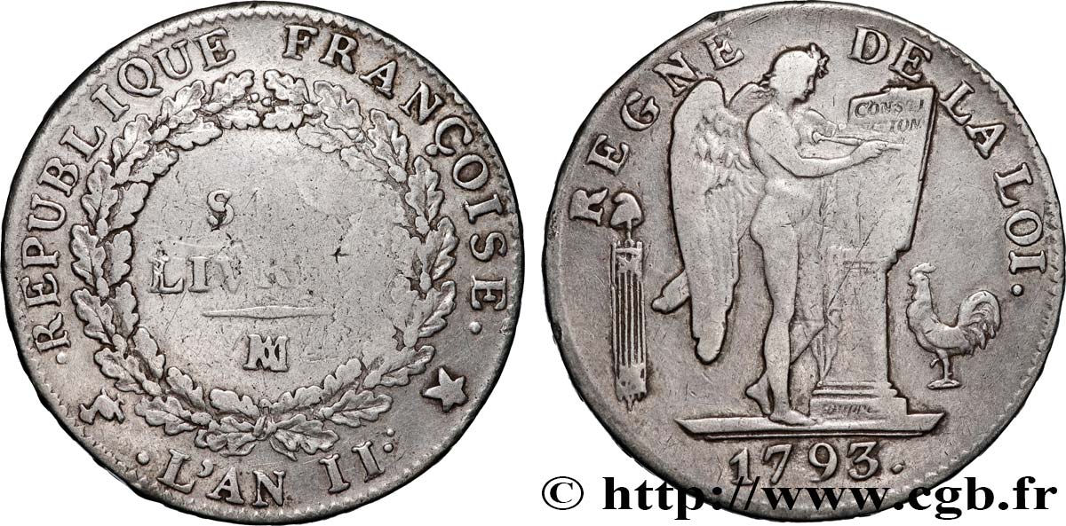 LA CONVENTION Six livres dit  au génie  1793 Marseille TTB