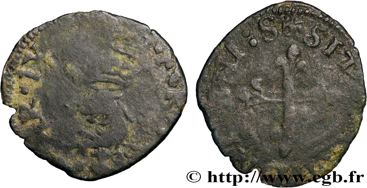 CHARLES IX Liard du Dauphiné, 1re émission (émission protestante) 1568 Montélimar VF