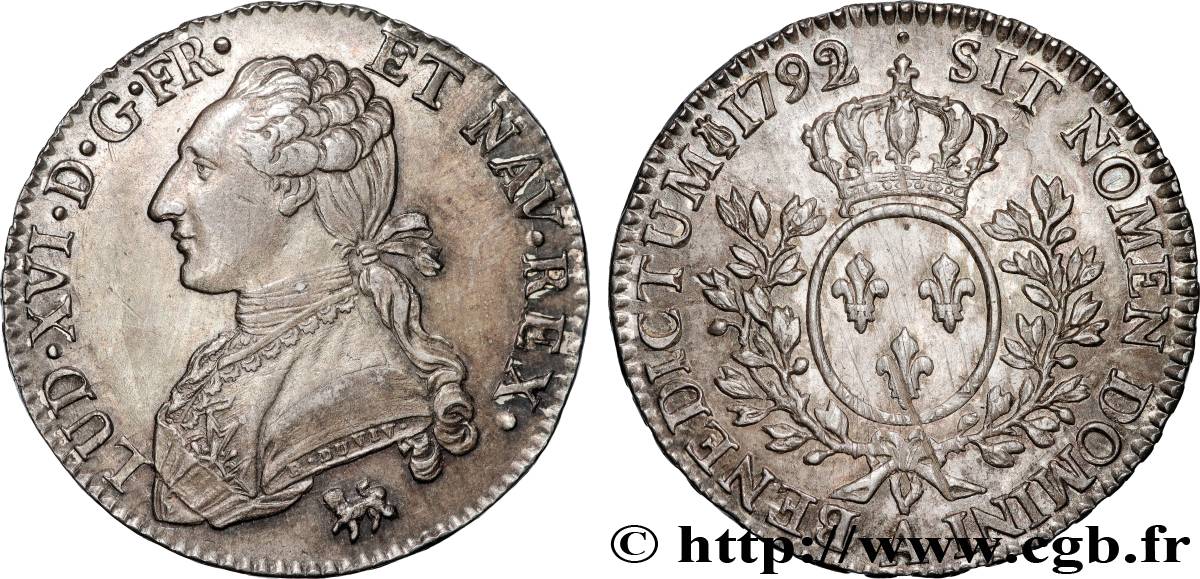 LOUIS XVI Demi-écu aux branches d olivier 1792 Paris SUP