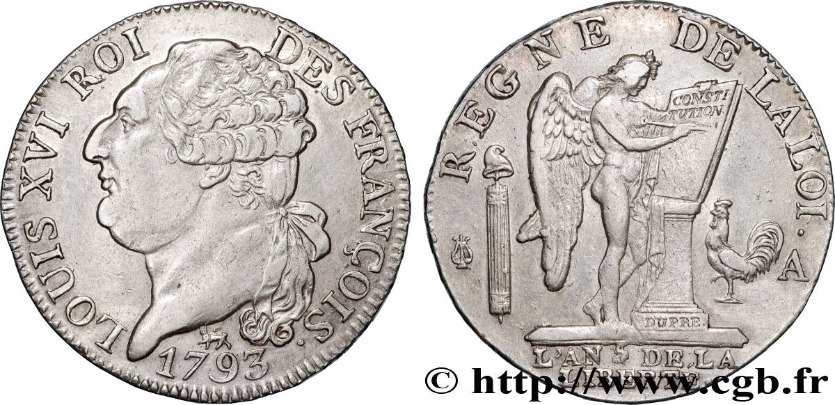 LOUIS XVI Demi-écu au génie 1792 Paris VZ/fVZ