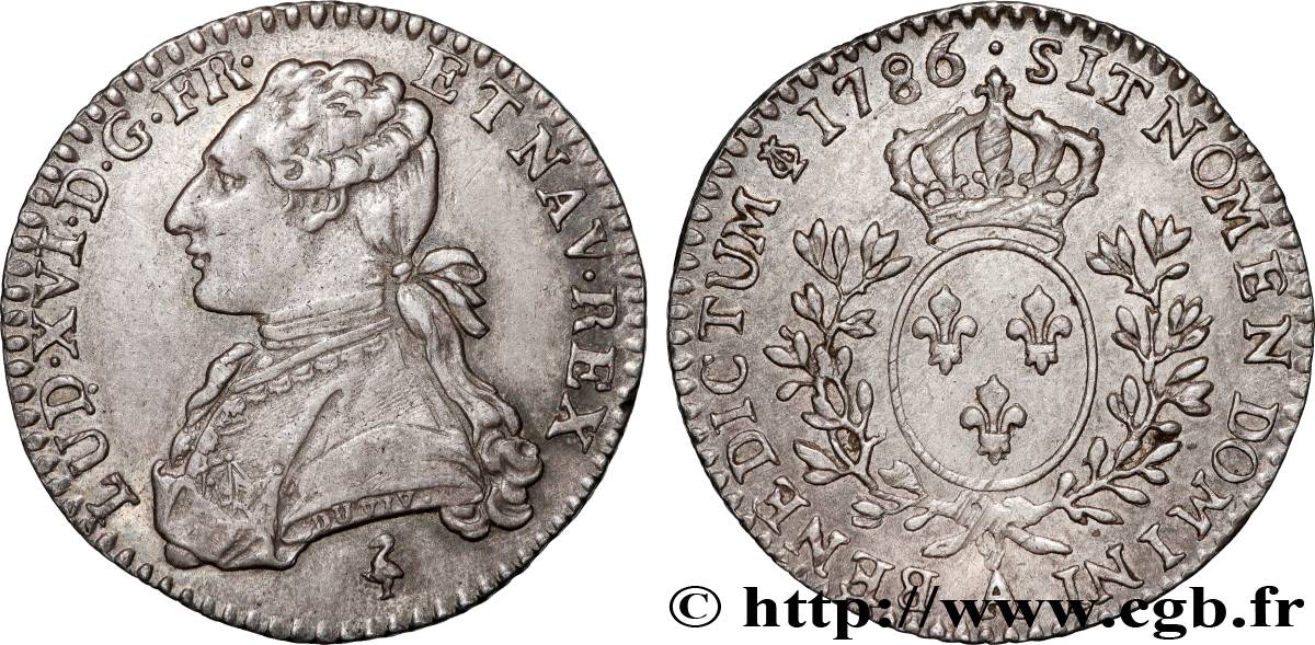 LOUIS XVI Dixième d écu aux branches d olivier 1786 Paris SUP