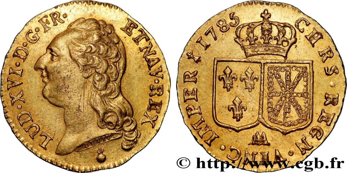 LOUIS XVI Louis d or dit  aux écus accolés  1785 Metz VZ