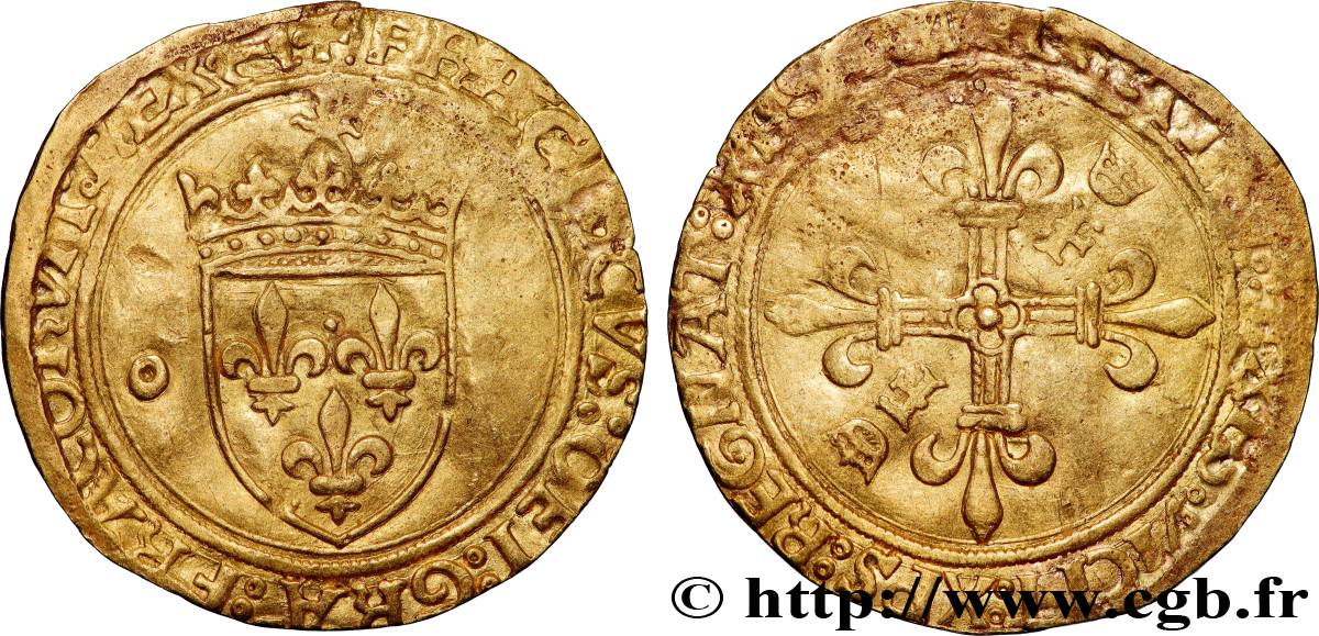 FRANCOIS I Écu d or au soleil, 2e type n.d. Bayonne BC+