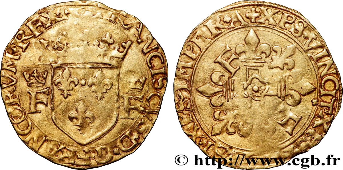 FRANCOIS I Écu d or au soleil, 7e type (spécial La Rochelle) 21/07/1519 La Rochelle SS