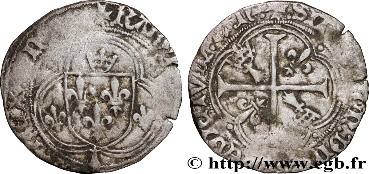 CHARLES VIII Blanc à la couronne de Bretagne n.d. Nantes TB+