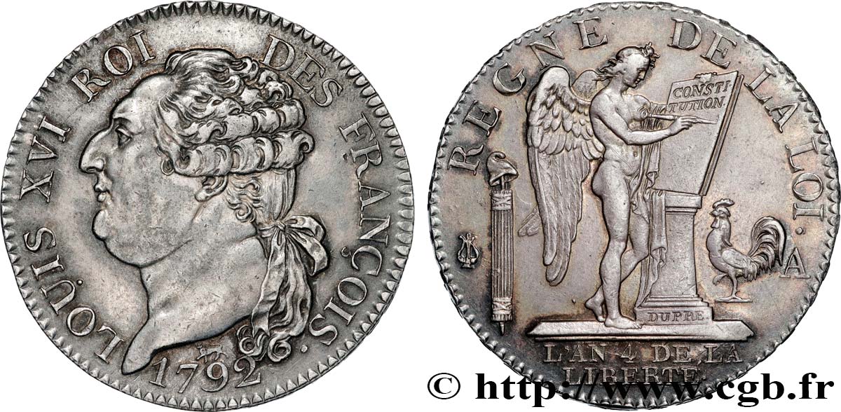 LOUIS XVI (MONARQUE CONSTITUTIONNEL)  Demi-écu dit  au génie , type FRANÇOIS 1792 Paris SUP