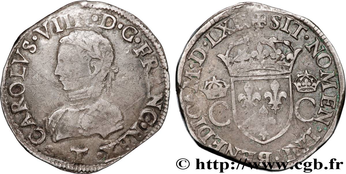 CHARLES IX Teston, 2e type 1562 Nantes TB+