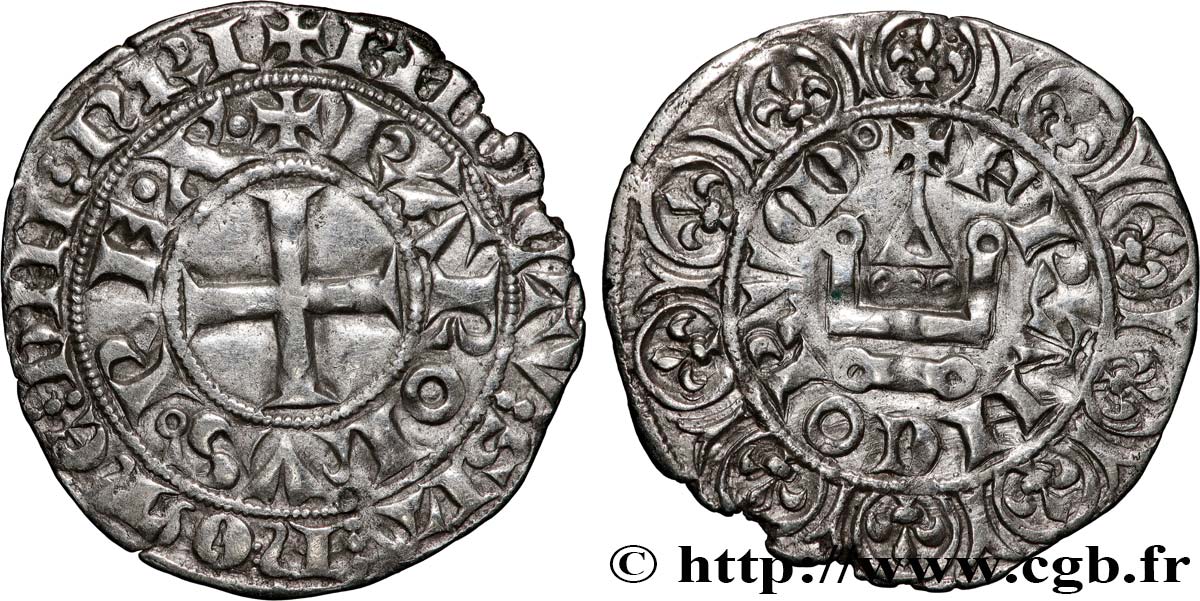 CHARLES IV  THE FAIR  Maille blanche n.d.  XF