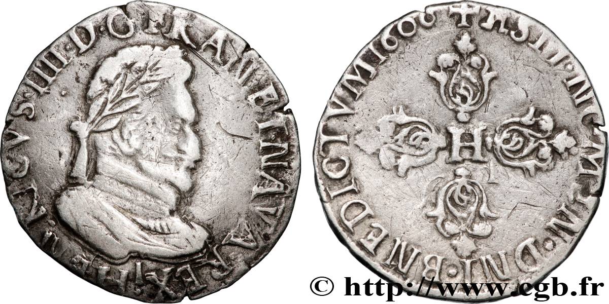 HENRI IV LE GRAND Demi-franc, type de Limoges 1606 Limoges TB/TB+