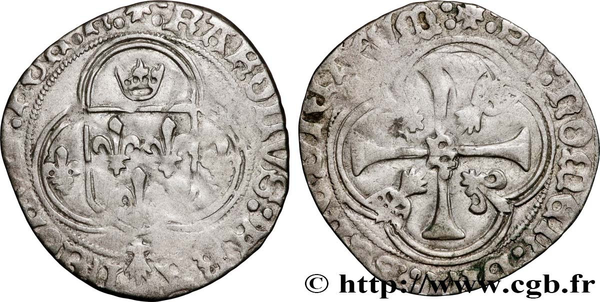 CHARLES VIII Blanc à la couronne de Bretagne n.d. Rennes VF
