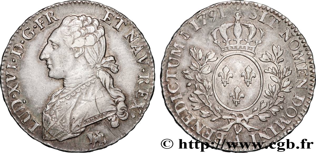 LOUIS XVI Demi-écu aux branches d olivier 1791 Paris XF/AU