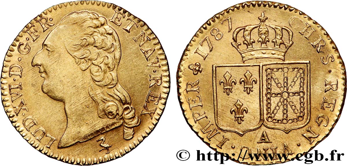 LOUIS XVI Louis d or aux écus accolés 1787 Paris SPL