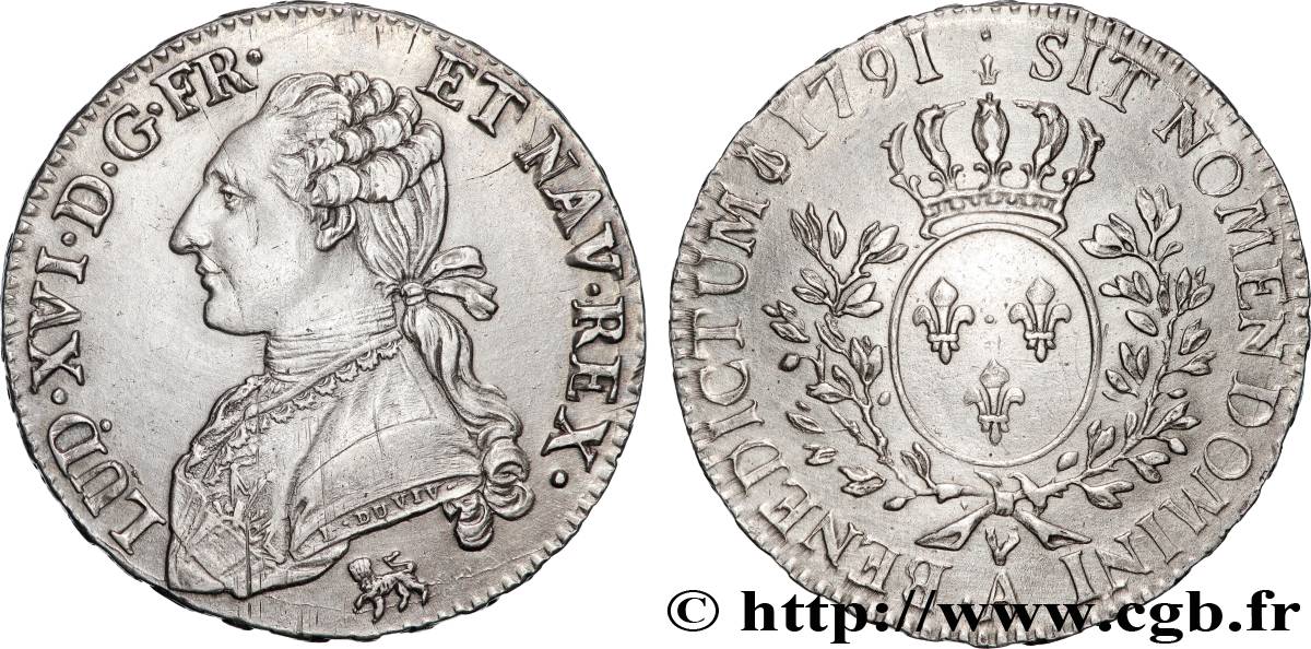 LOUIS XVI Demi-écu aux branches d olivier 1791 Paris AU