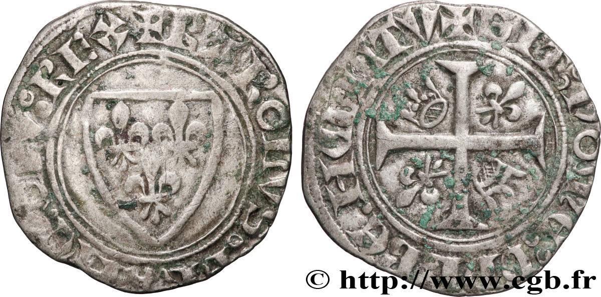CHARLES VI  THE MAD  OR  THE WELL-BELOVED  Blanc dit  guénar  n.d. Dijon XF