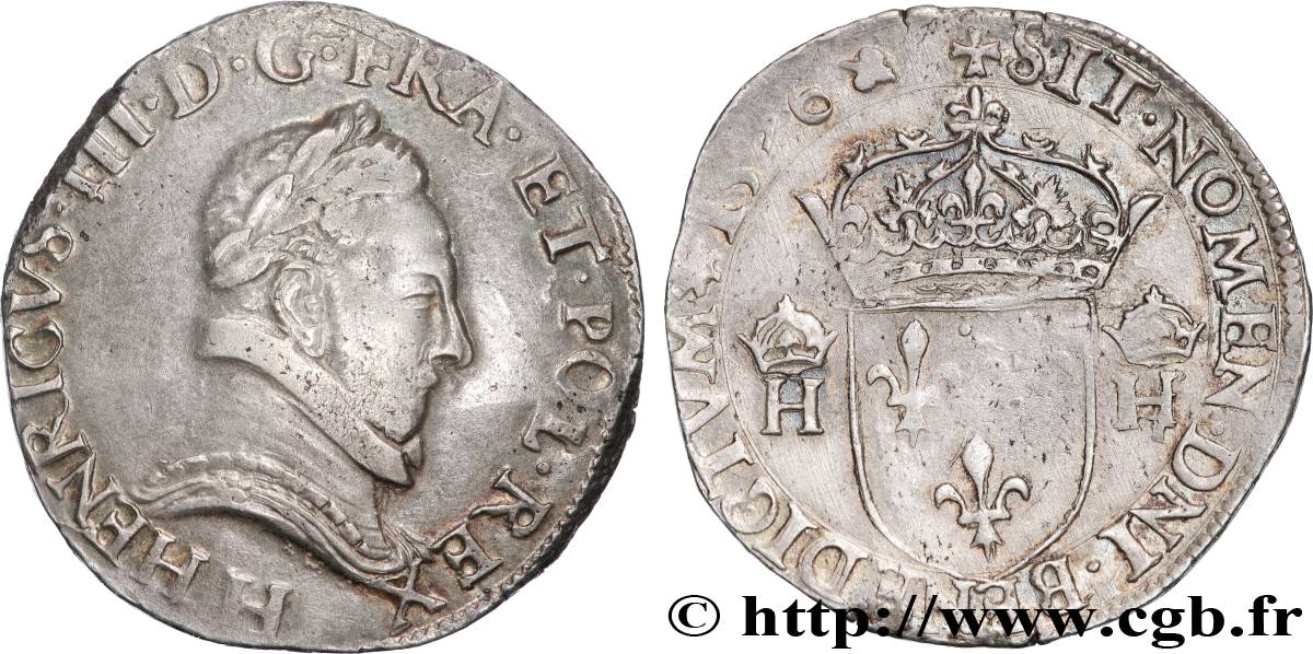 HENRY III Teston, 4e type 1576 La Rochelle BB/q.BB