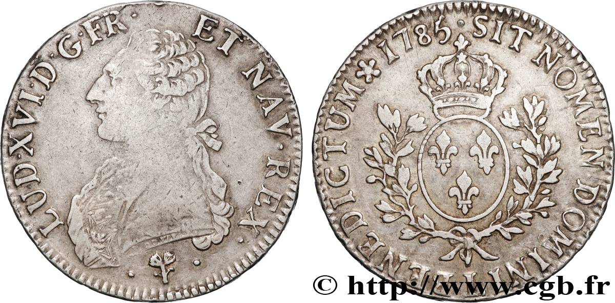 LOUIS XVI Écu aux branches d olivier 1785 Bayonne TTB/TTB+