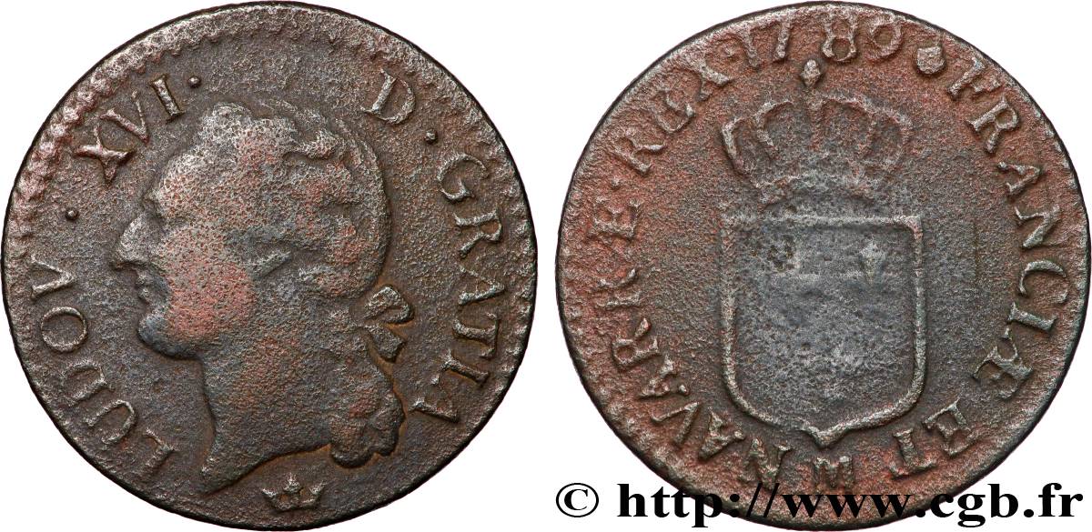 LOUIS XVI Demi-sol dit  à l écu  1789 Toulouse q.BB
