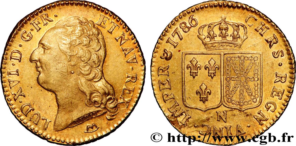 LOUIS XVI Louis d or aux écus accolés 1786 Montpellier TTB+/SUP