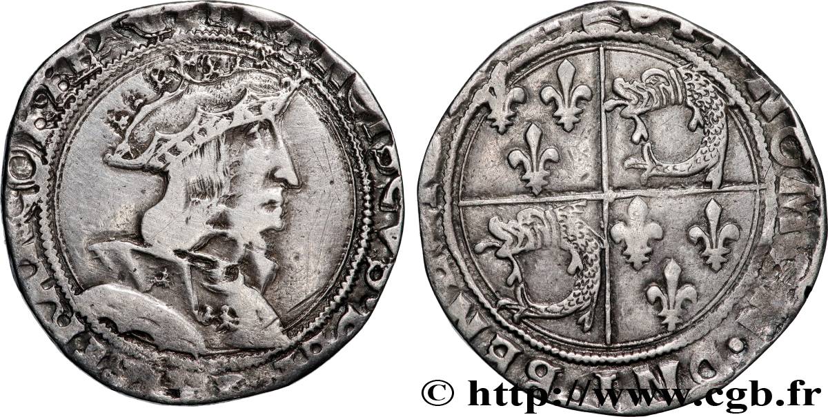 FRANCOIS I Teston du Dauphiné, 2e type n.d. Montélimar BB