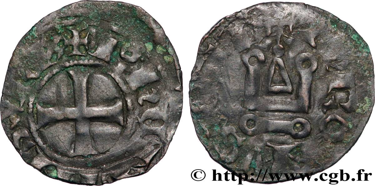 PHILIPPE VI DE VALOIS Denier tournois n.d.  TB+