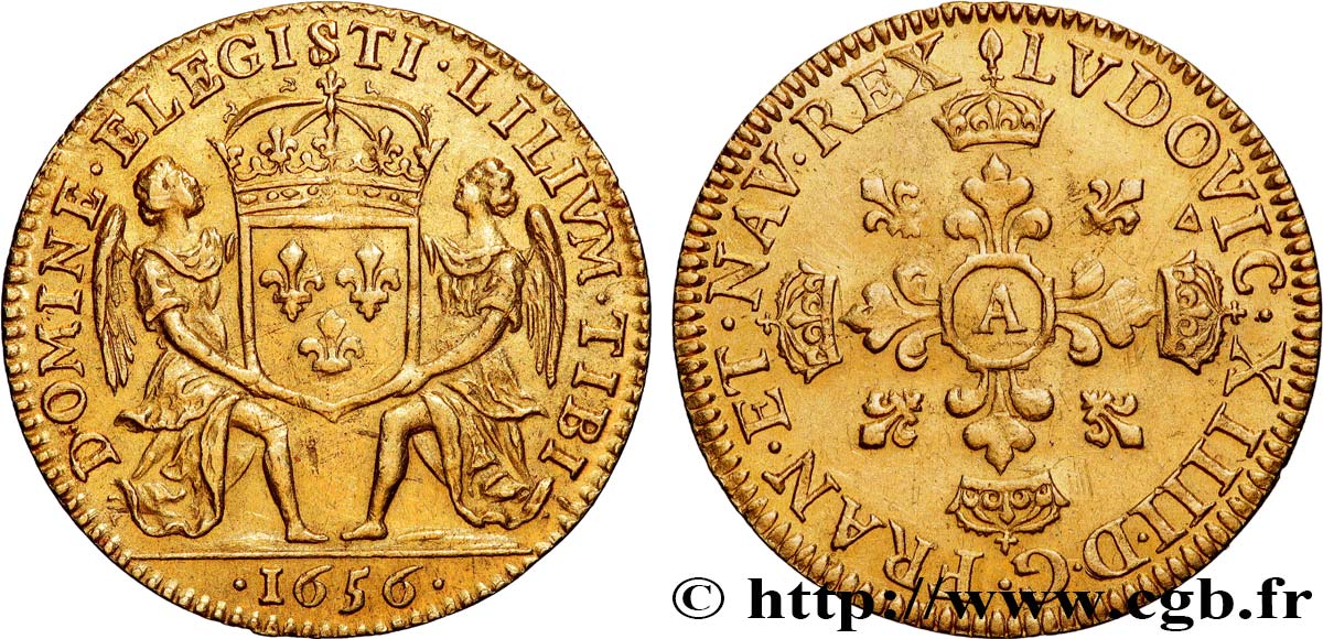 LOUIS XIV  THE SUN KING  Lis d’or 1656 Paris q.SPL