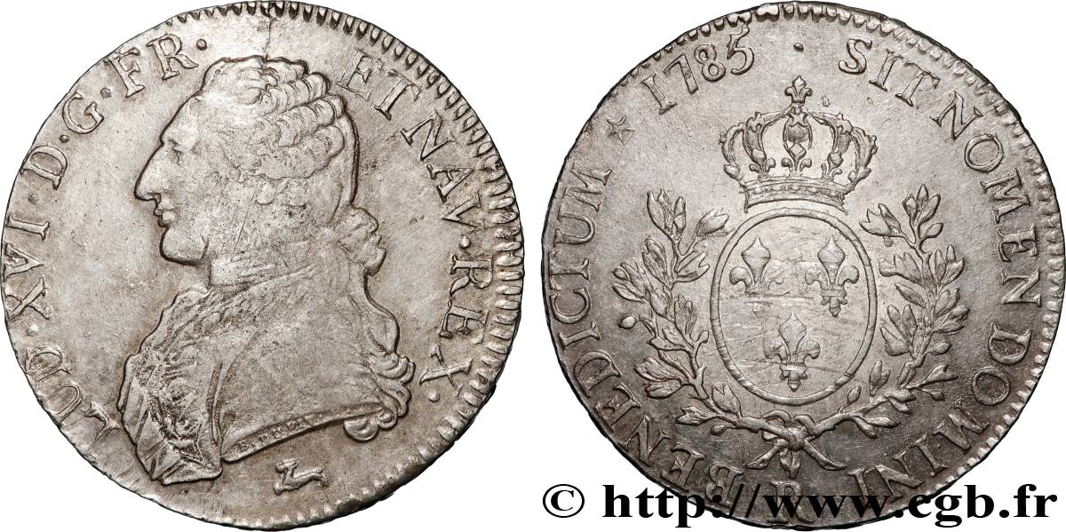 LOUIS XVI Écu aux branches d olivier 1785 Orléans TTB/TTB+