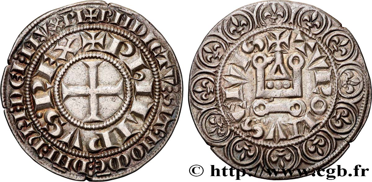 PHILIPPE IV LE BEL Gros tournois à l O rond n.d. s.l. TTB+