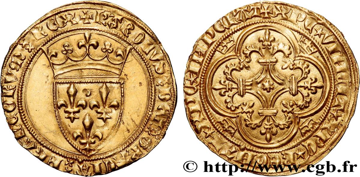 CHARLES VI  THE MAD  OR  THE WELL-BELOVED  Écu d or à la couronne s.m. Tournai fVZ