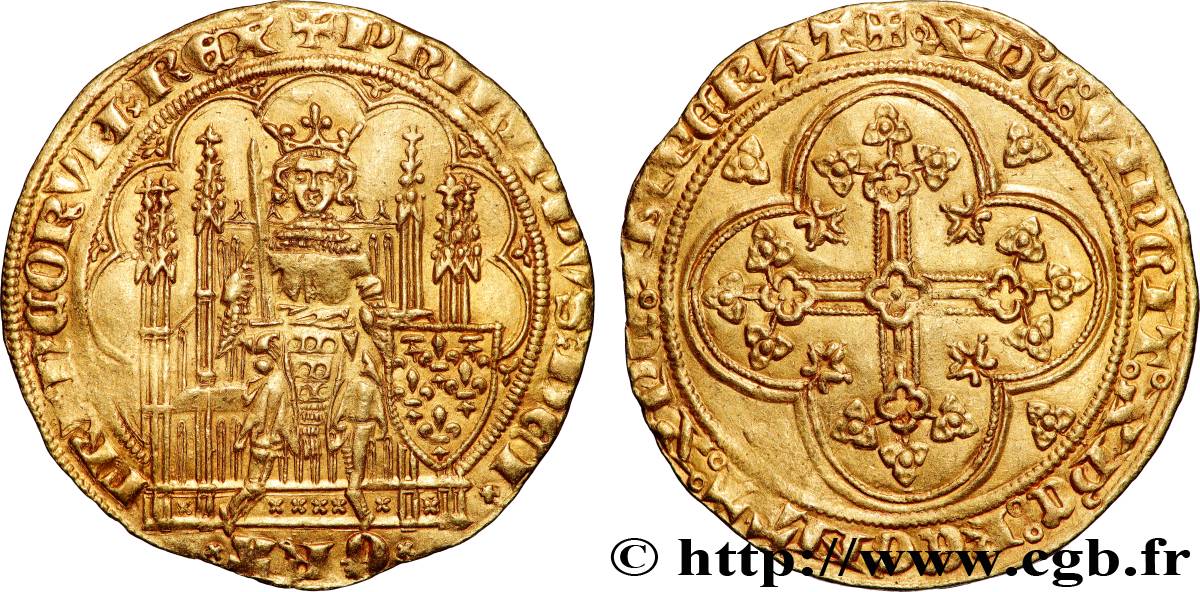 PHILIPPE VI DE VALOIS Écu d or à la chaise s.m.  TTB+