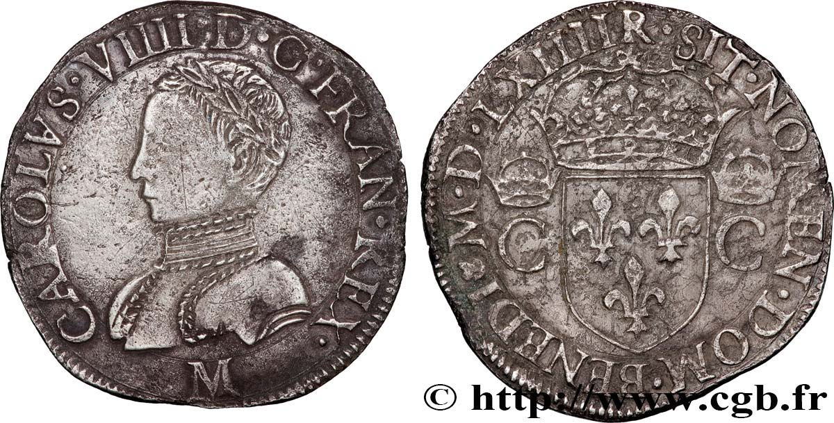 CHARLES IX Teston, 2e type 1564 (MDLXIV) Toulouse TTB
