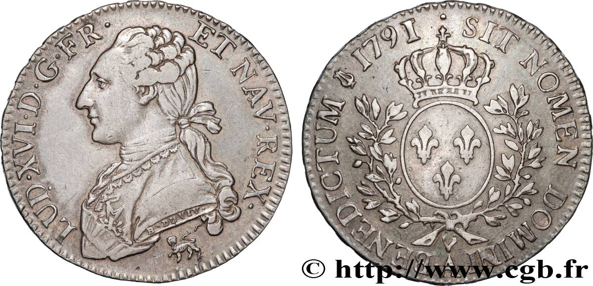 LOUIS XVI Demi-écu aux branches d olivier 1791 Paris TTB/TTB+