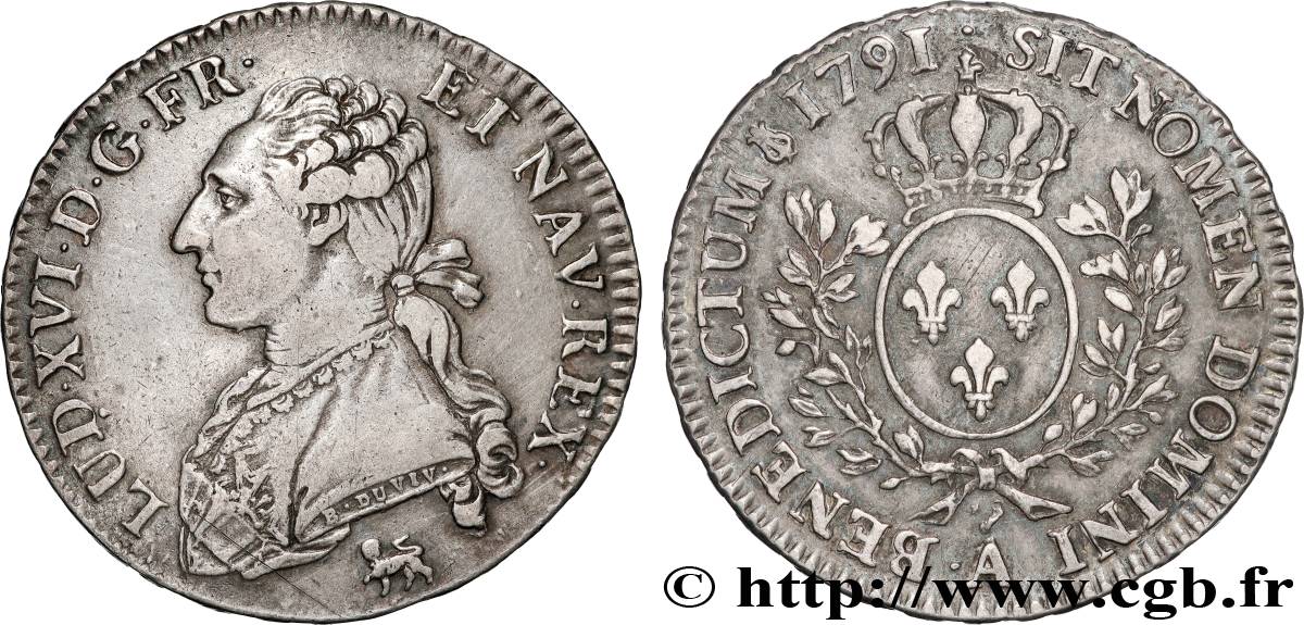 LOUIS XVI Demi-écu aux branches d olivier 1791 Paris TTB