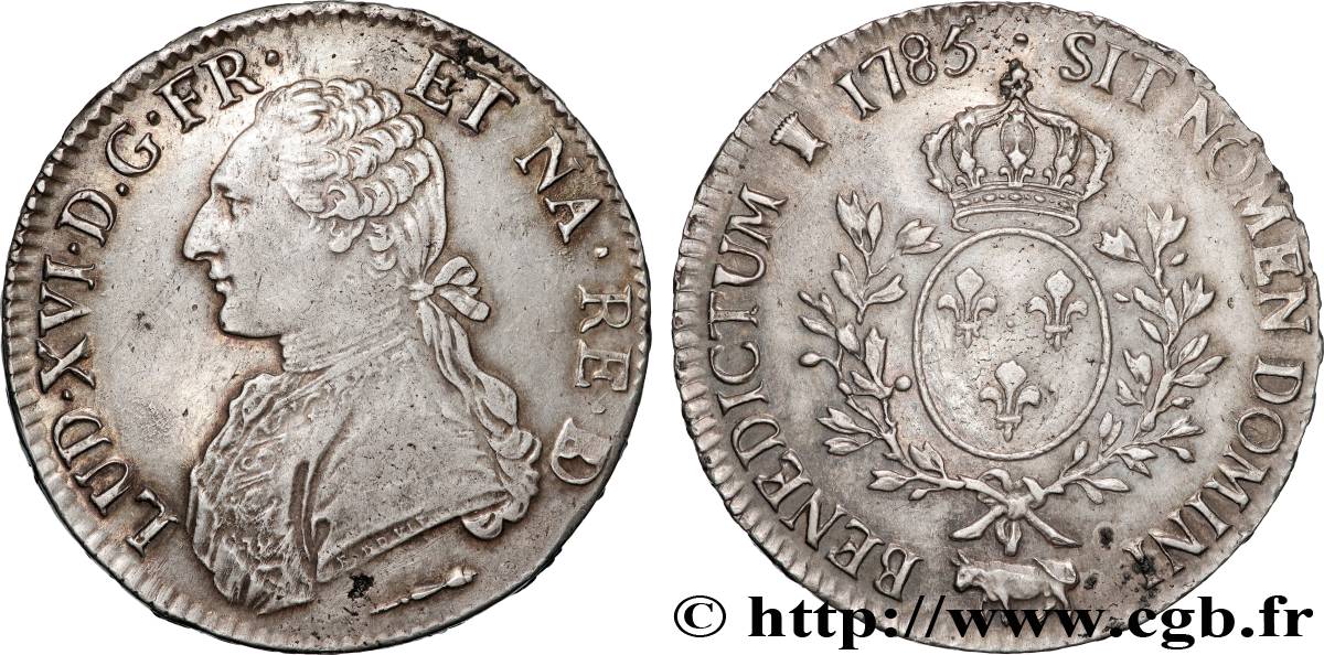 LOUIS XVI Écu aux branches d olivier 1785 Pau TTB+/SUP