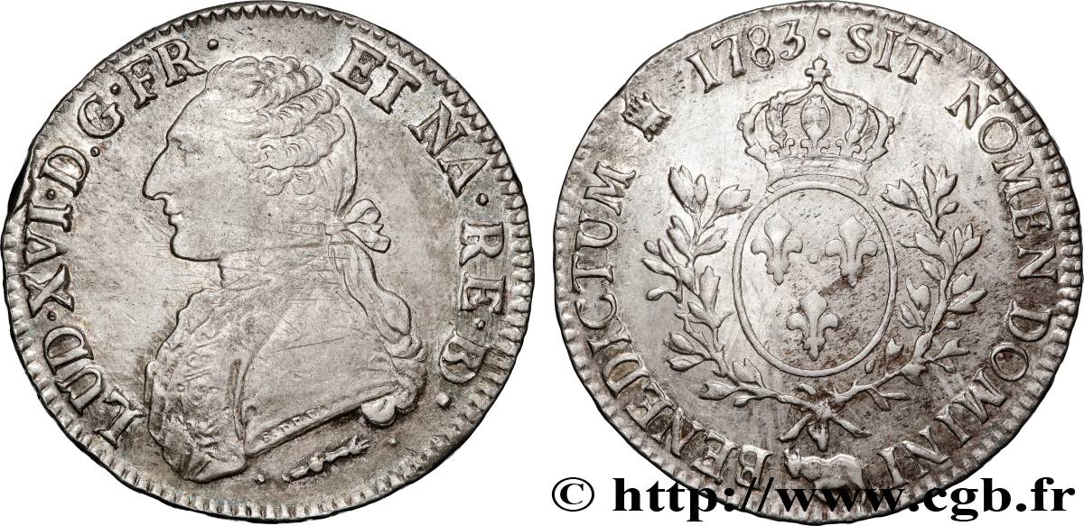 LOUIS XVI Écu aux branches d olivier 1783 Pau TTB+/SUP