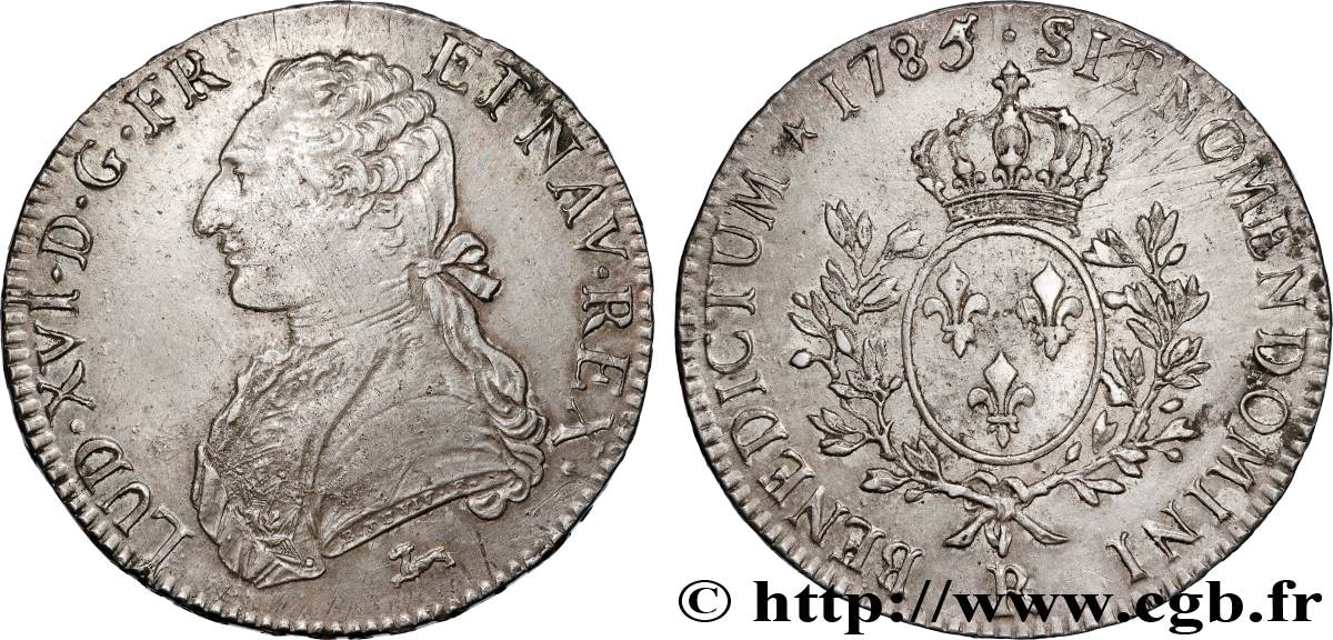 LOUIS XVI Écu aux branches d olivier 1785 Orléans TTB/TTB+