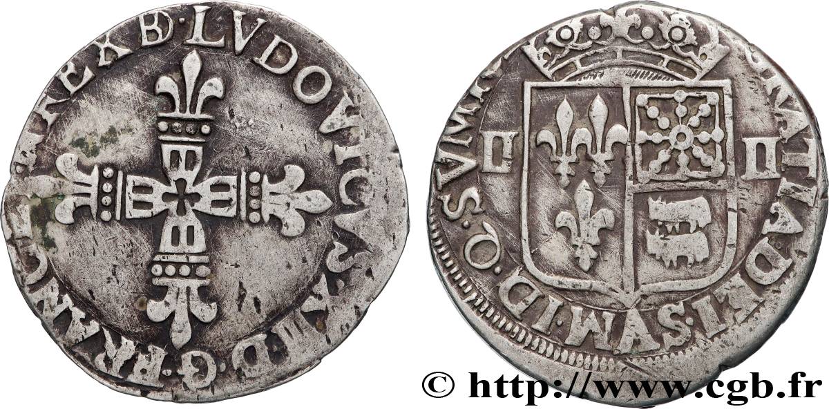 LOUIS XIII LE JUSTE Quart d écu de Béarn n.d. Pau TB+